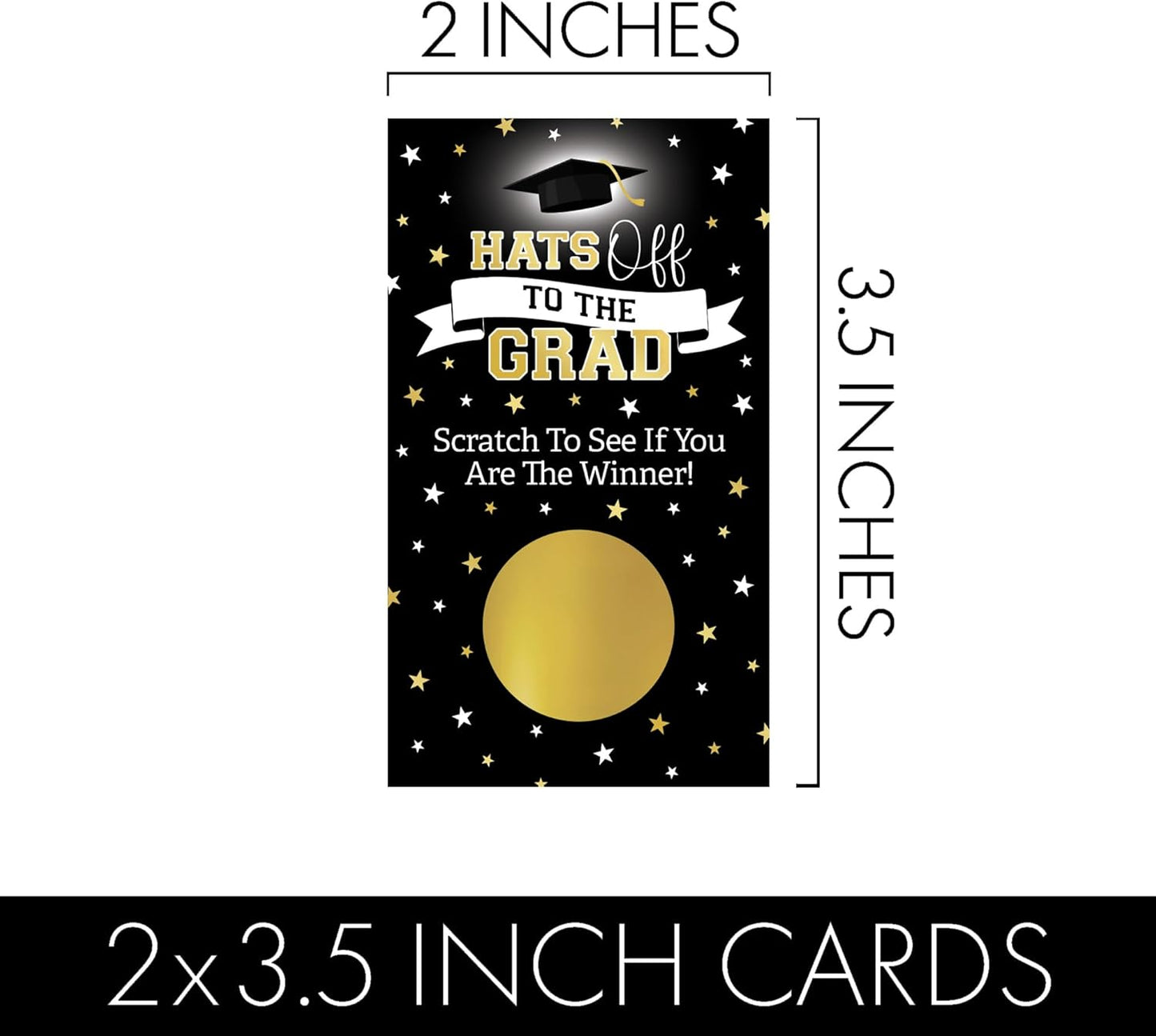 DISTINCTIVS Scratch Off Graduation Party Game, Black and Gold, Graduation Games for Parties Class of 2026, 30 Cards