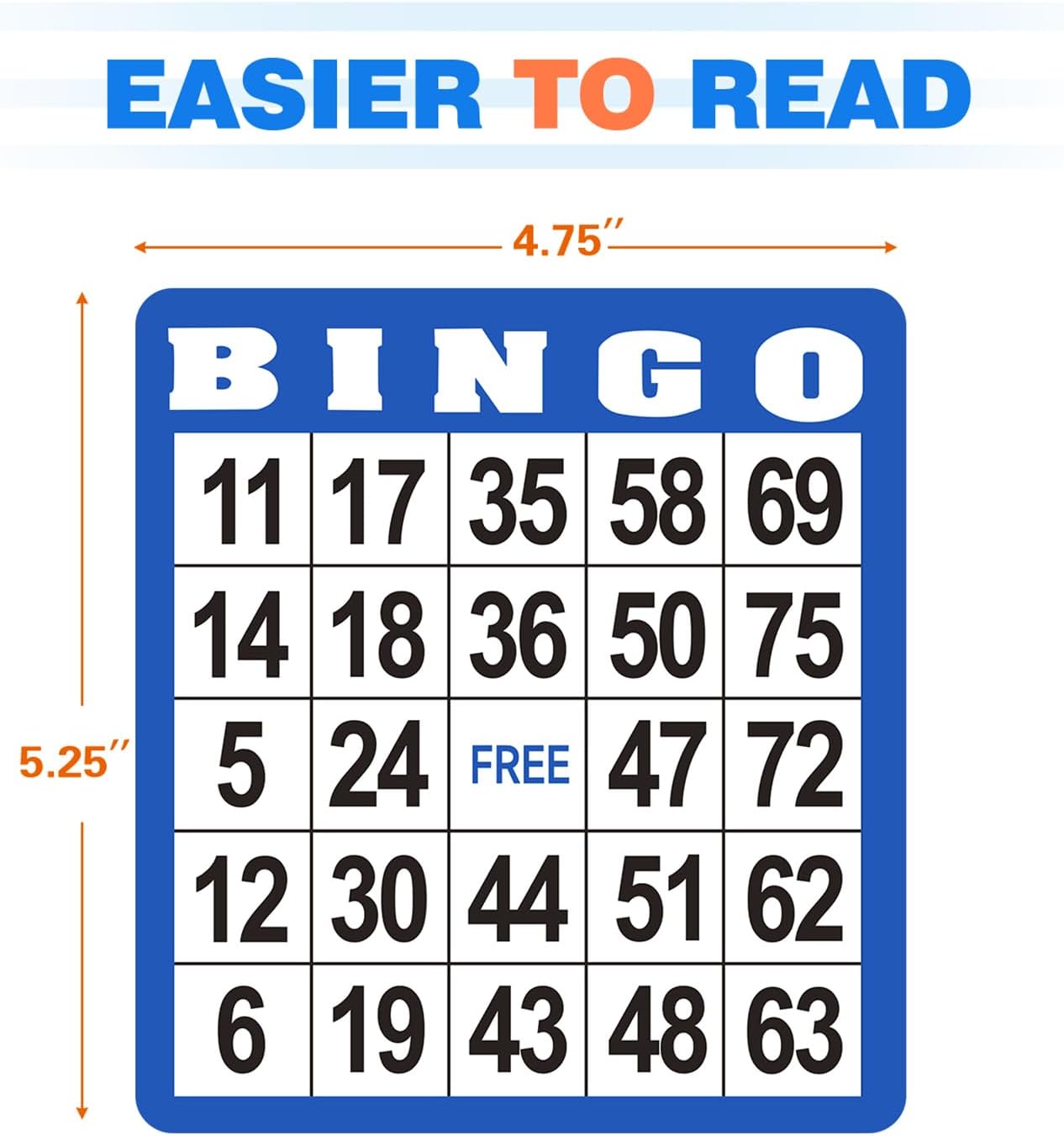 GSE Games & Sports Expert 100-Pack Multi-Color Bingo Game Cards with Easy Read Numbers, Reusable Paper Bingo Sheets for Large Groups, Family/Friend Parties