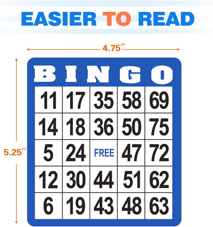 GSE Games & Sports Expert 100-Pack Multi-Color Bingo Game Cards with Easy Read Numbers, Reusable Paper Bingo Sheets for Large Groups, Family/Friend Parties