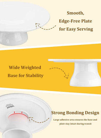 12 inch Porcelain Cake Stand, Round Dessert Stand, Cupcake Stand for Birthday Parties, Weddings, Baby Shower and Other Events, White