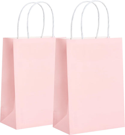 32 Pack Paper Gift Bags with Handles, 5.8"×3.2"×8.25" Party Favor Bags, Gift Bags, Small Gift Bags with Handles, Party Bags, Small Goodie Bags Bulk for Birthday, Crafts, Wedding, Party Supplies (8 Colors)