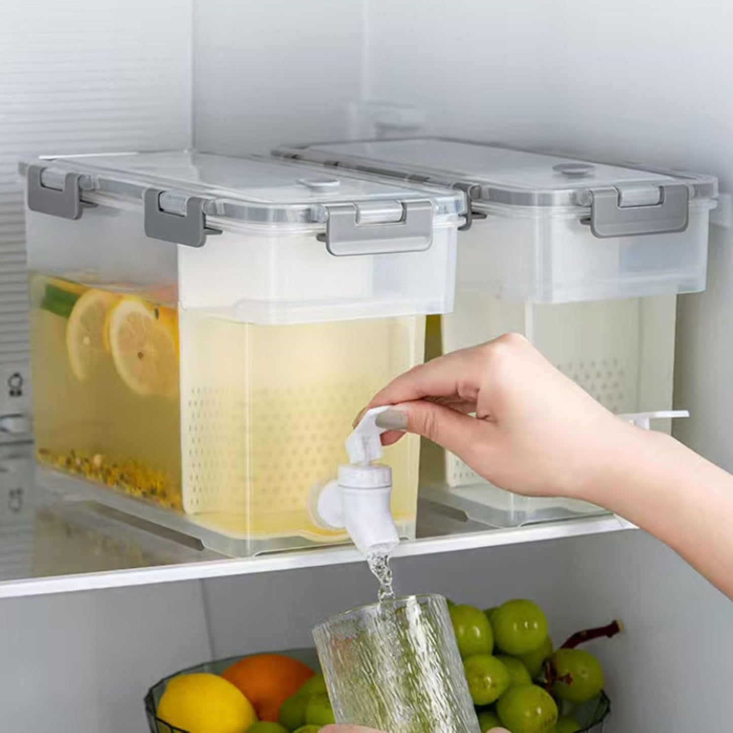 Cold Kettle with Faucet, 6L Refrigerator Juice Water Pitcher, Home Plastic Beverage Dispenser, Filter Drink Container for Home, Kitchen, Camping, Party