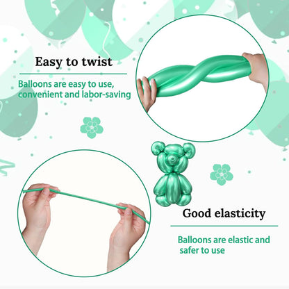260 Clear Long Balloons for Animals, Thickening Skinny Latex Twisting for Arch Modeling Magic Clown Birthday Wedding Party Decorations 100pcs
