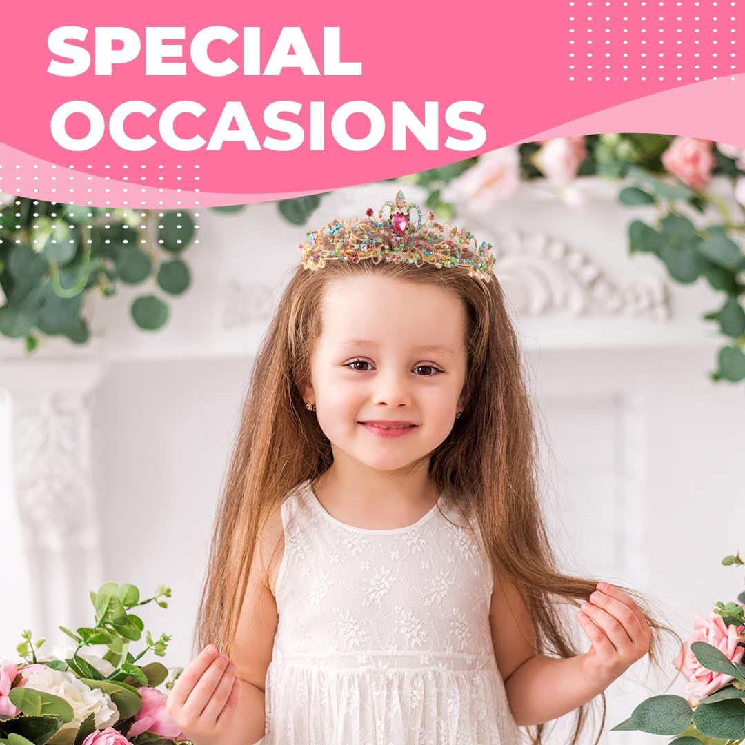Birthday Tiara Crown with Sash for Women, Headband Hair Accessories for Wedding Party Costume