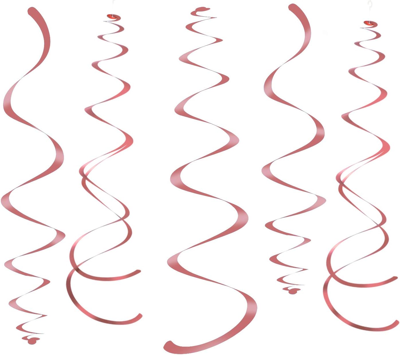 Gold Party Hanging Swirl Decorations Plastic Streamer for Ceiling, Pack of 28