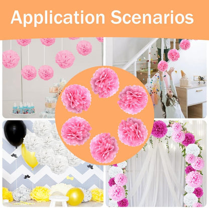 Yosawa 12 Pcs Tissue Paper Pom Poms Flowers,10''12''Paper Flower Party Decorations for Wedding Birthday Baby Shower Baby Girl Room Nursery Decoration（Sky Blue/ZH）