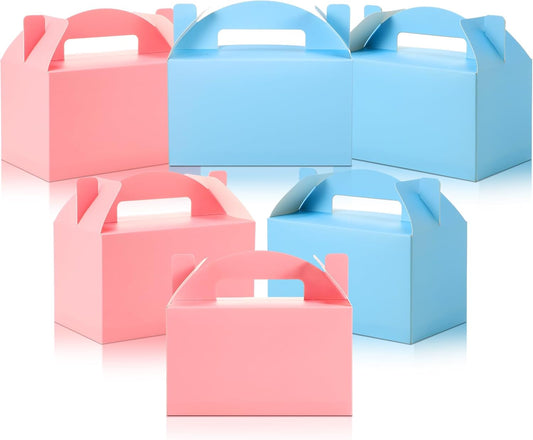 Skyygemm 24 Pcs Graduation Party Favor Gable Boxes Colorful Paper Treat Goodie Candy Cake Gift Box for Summer Birthday Wedding Party Decorations, 6 x 3.5 x 3.5 Inch(Pastel)