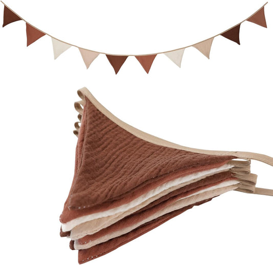 Pennant Banner Bunting Flags Multicolor, Garland Triangle Banners Fabric for Boho Shower Wedding Party Decorations Nursery Playroom Decor(Pastel)