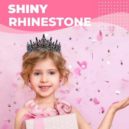 Birthday Tiara Crown with Sash for Women, Headband Hair Accessories for Wedding Party Costume
