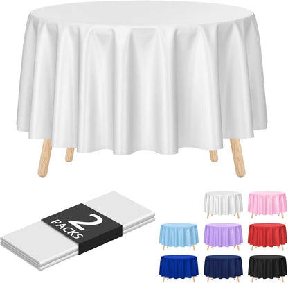 Kopokita 2PCS Black Plastic Tablecloths 54 x 108 Inch, Disposable Table Cloths Rectangle Party Table Covers