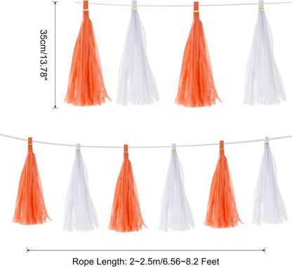 MECCANIXITY 20Pcs Light Blue Tassel Garland Banner with Rope Tissue Paper Tassels Party DIY Kits for Anniversary Wedding Birthday Party