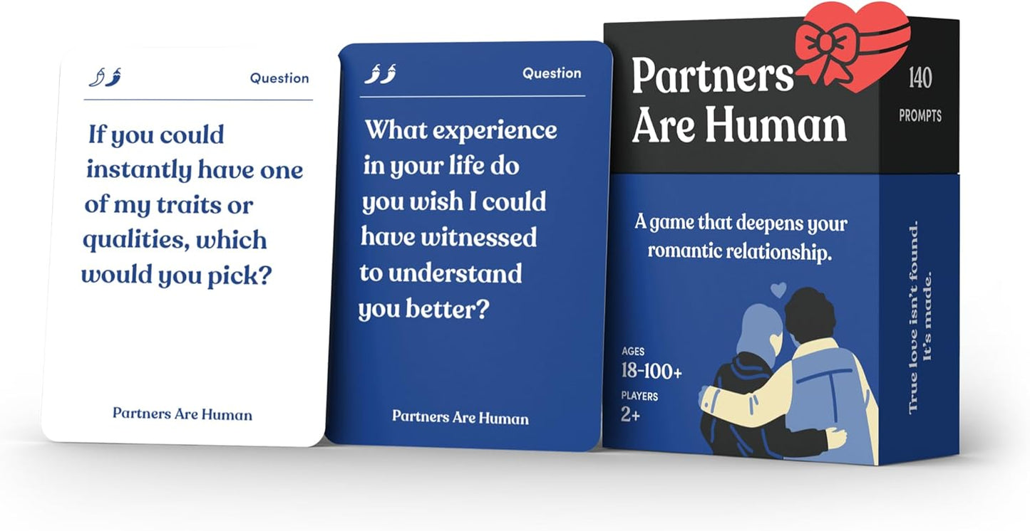Partners are Human | 140 Conversation Cards to Help Deepen Romantic Relationships | Card Game for Bonding & Communication | Therapy for Adults