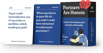 Partners are Human | 140 Conversation Cards to Help Deepen Romantic Relationships | Card Game for Bonding & Communication | Therapy for Adults