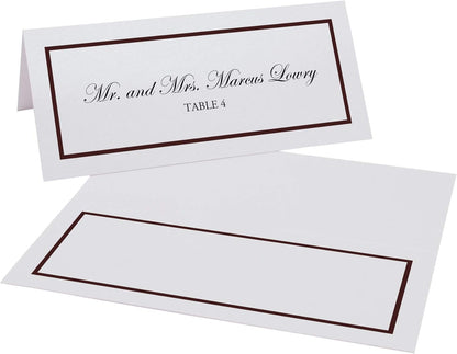 Single Line Border Printable Place Cards, Gold (Choose Color), Set of 60 (10 Sheets), Laser & Inkjet Printers - Wedding, Party, Dinner, and Special Events - Made in the USA