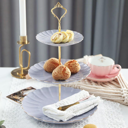 Sweejar 3 Tier Ceramic Cake Stand Wedding, Dessert Cupcake Stand for Tea Party Serving Platter (White)