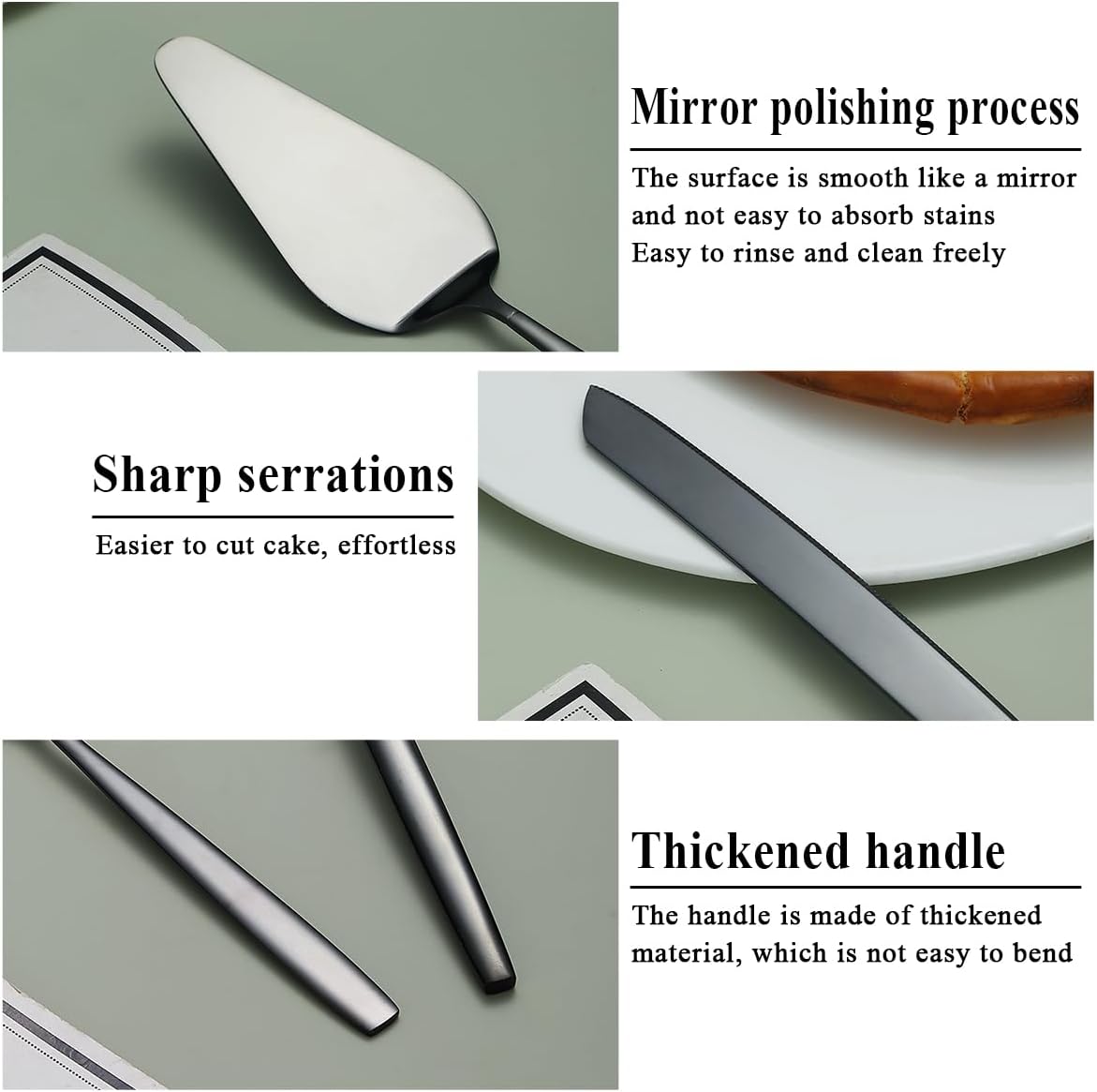 Evanda Wedding Cake Knife and Server Set, Cake Cutte Pie Server for Everyday, Wedding and Birthdays, Dishwasher Safe