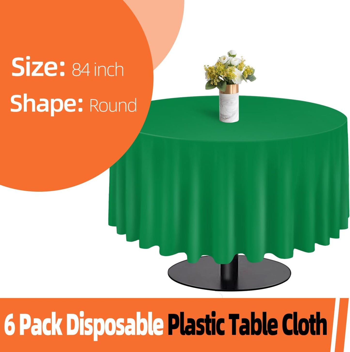 tujol Royal Blue 6 Pack Plastic Table Cloth 54" x 108", Disposable Tablecloths Rectangle Table Cover, Plastic Tablecloths for Parties