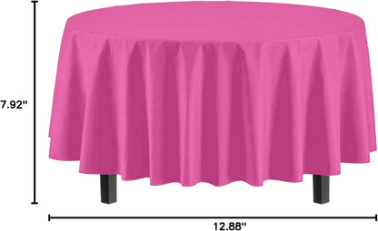 12-Pack Premium Plastic Tablecloth 54in. x 108in. Rectangle Table Cover - Dark Blue - Colors B