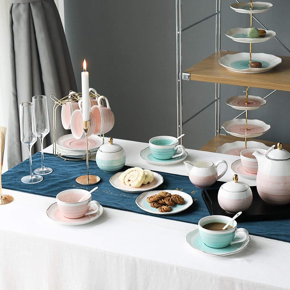 Sweejar 3 Tier Ceramic Cake Stand Wedding, Dessert Cupcake Stand for Tea Party Serving Platter (White)