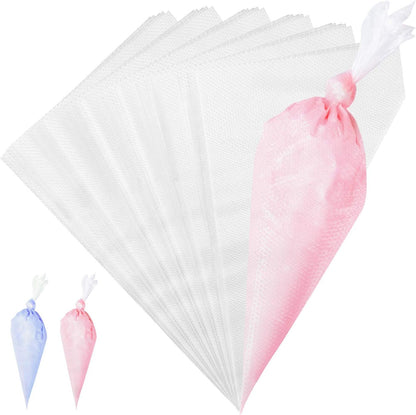 VolksRose 100Pcs Disposable Piping Bags, 18 inch Anti Burst and Non-Slip Pastry Bags, Thicken Cake Decorating Bags Icing Piping Bags for Cake Cupcakes Cookies Frosting, White