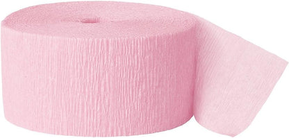 Unique Industries Crepe Paper Streamer, 81ft, Pastel Pink