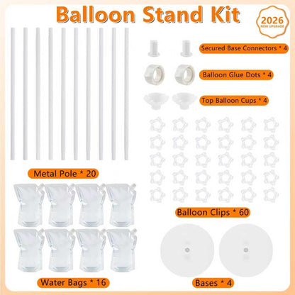 Balloon Stand Kit Set of 2, 7FT Metal Balloon Pillars Stand with Base, Reusable Balloon Columns for Birthday, Wedding, Baby Shower, Graduation Party Decorations