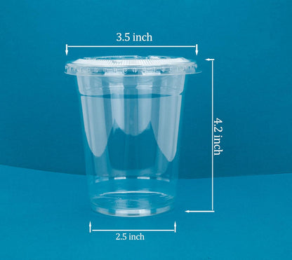 Golden Apple Cup series, 9oz Clear Plastic cups with Flat lids no hole 50sets