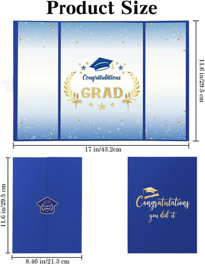 Graduation Guest Book Party Decorations-Blue Gold Graduation Guest Book Alternative Graduation Signature Congrats for 2026 College High School Graduation Party Decorations Unique Graduation Gifts