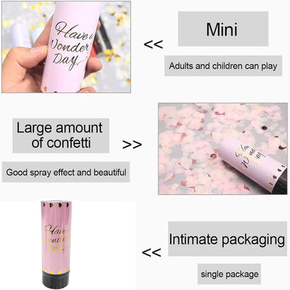 White Confetti Cannon, 6 Pack Mini Party Poppers Shooters Party Confetti Cannon Biodegradable Confetti for Wedding Kids Birthday Wedding Party Supplies