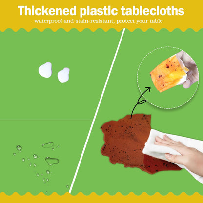 tujol Royal Blue 6 Pack Plastic Table Cloth 54" x 108", Disposable Tablecloths Rectangle Table Cover, Plastic Tablecloths for Parties