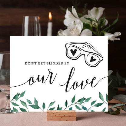 Andaz Press Wedding Party Signs, Natural Greenery Green Leaves, 8.5x11-inch, Bridal Shower Scavenger Hunt, 1-Pack - Colors D