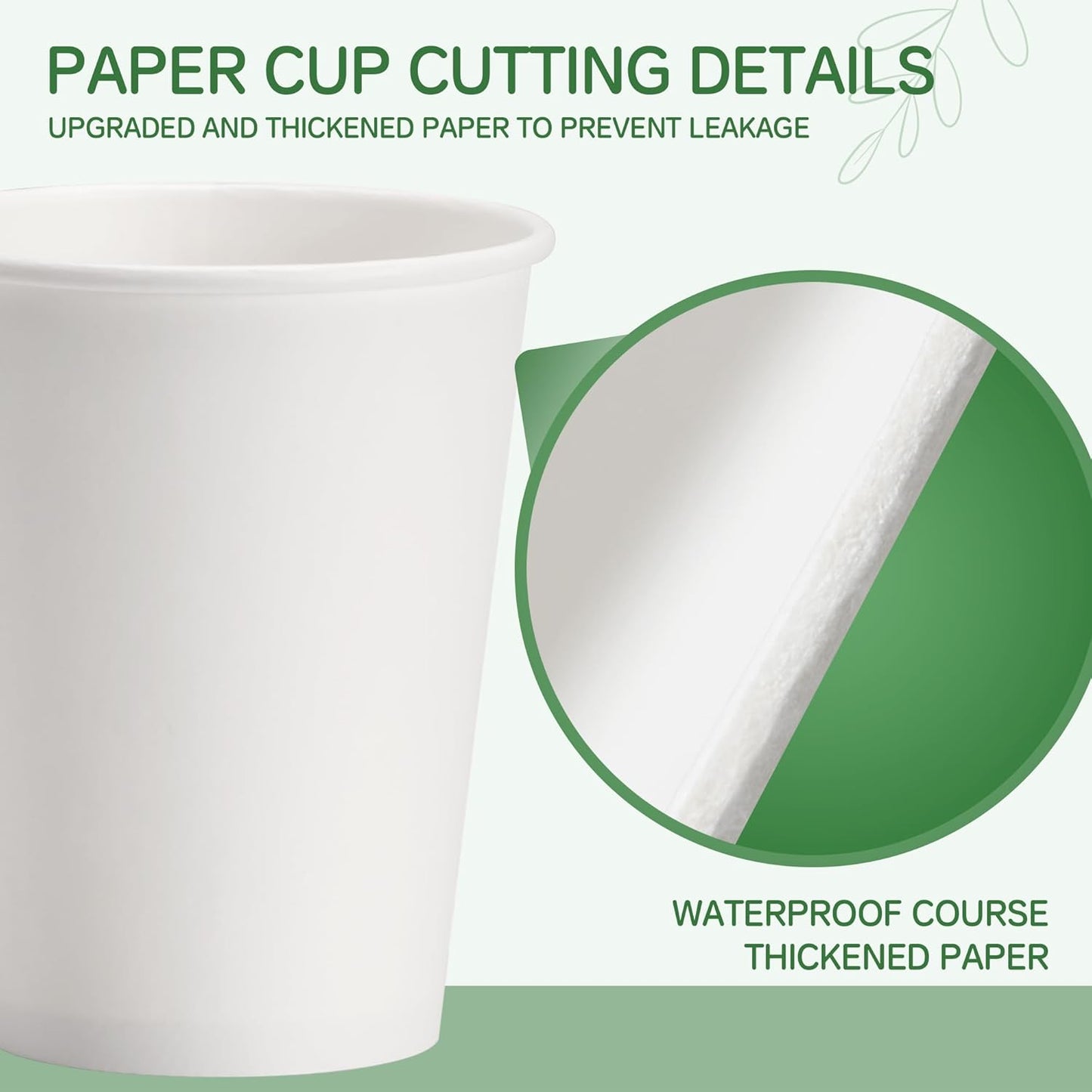 Coffee Cups 16 oz 200 Pack, Disposable Paper Cups for Hot Beverage Drinking, White Hot Cups Suitable for Party, Picnic, Travel, and Events