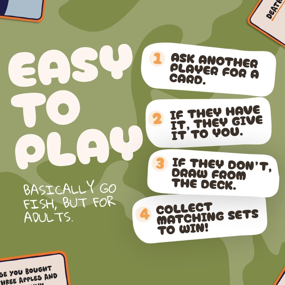 Go F Yourself! – The Grown Up Go Fish Card Game You've Always Wanted | Hilarious Party Game for Grown Ups, 2+ Players | 52 Cards, 13 Unique Pairs Edition