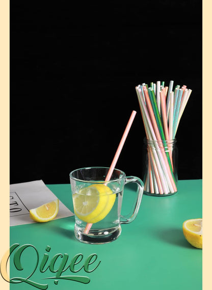 Pink Paper Straws 150pcs Disposable Straws Bulk (10 Pattern) qiqee