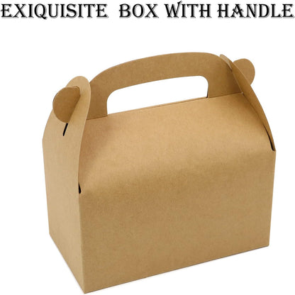 30-Pack Yellow Party Favor Treat Boxes, Goodie Candy Box, Gable Paper Gift Boxes with Handles Perfect for Construction and Chic Yellow Submarine Party Decoration Supplies