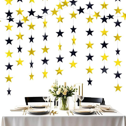 Iridescent Shining Star Hanging Garland Iridescent Hanging Sparkling Star Streamer Glitter Bunting Banner Twinkle Backdrop for Wedding Baby Shower Birthday Christmas Decorations 40 Feet