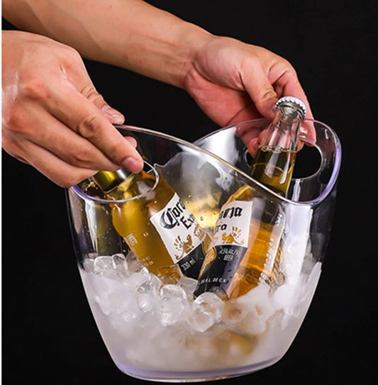Wine Chiller & Party Beverage Tub， Clear Acrylic Food Grade Ice Bucket, 3.5LiterStorage Tub, See Through ice Tub Champagne Bucket for Drinks.