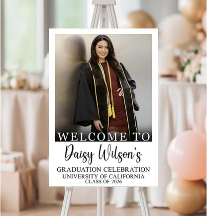 Graduation Party Welcome Sign, Custom Photo Grad Party Sign, Personalized High School & College University Grad Decoration #4