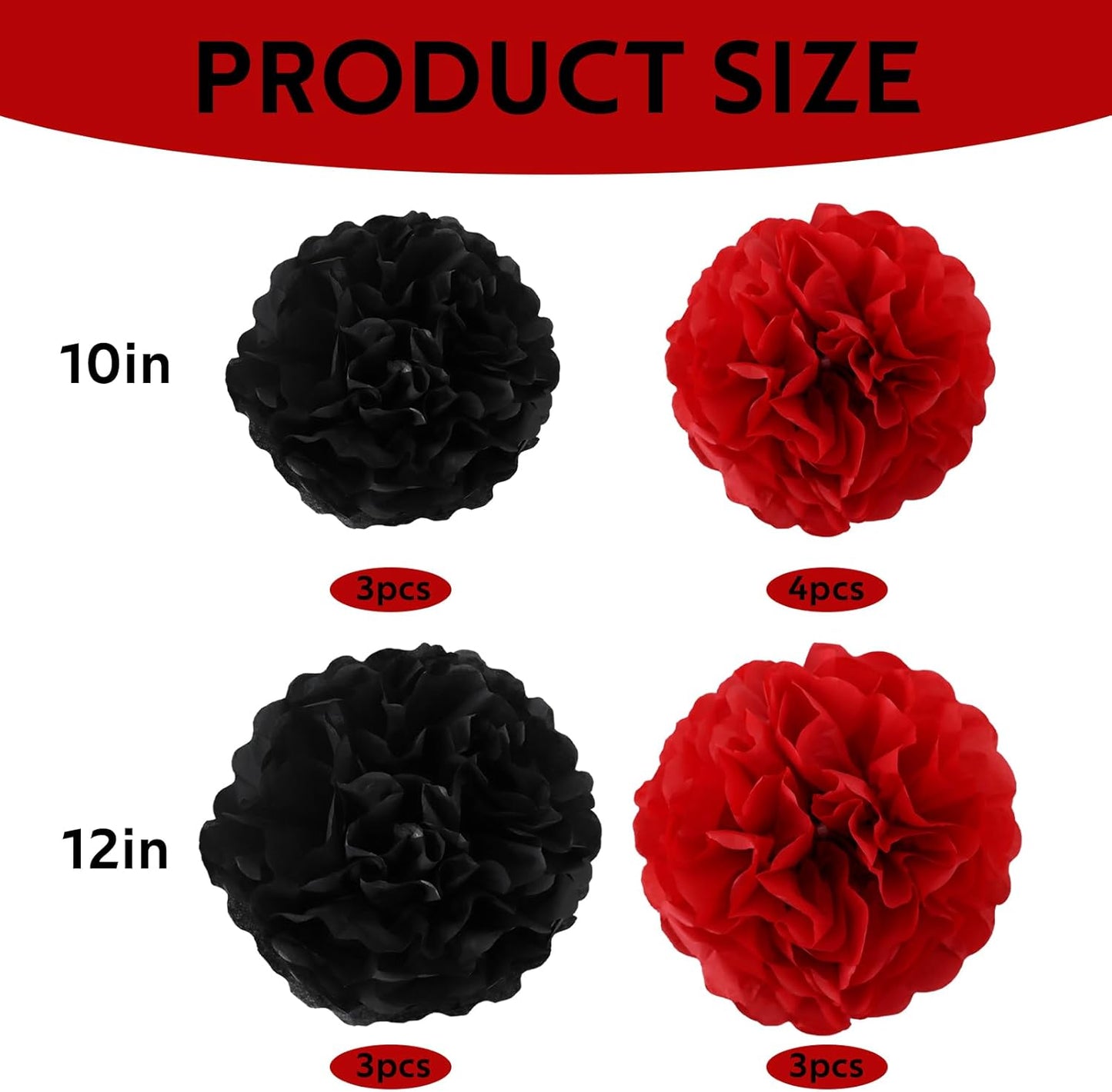 BEISHIDA Hot Pink Tissue Hanging Paper Flowers Ball Decorations Set for Mother's Day Birthday Valentine's Day Anniversary Bridal Baby Shower Wedding Backdrops Home Outdoor Party Supplies(13 Packs)
