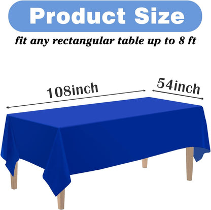 Kopokita 2PCS Black Plastic Tablecloths 54 x 108 Inch, Disposable Table Cloths Rectangle Party Table Covers