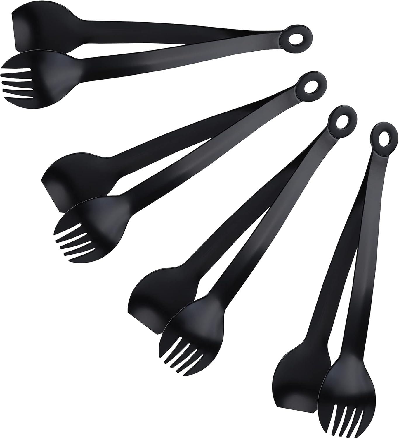 Mini Appetizer Tongs Stainless Steel Set of 4, MSY BIGSUNNY Small Serving Tongs, 6 Inch(15.2cm, Silver)