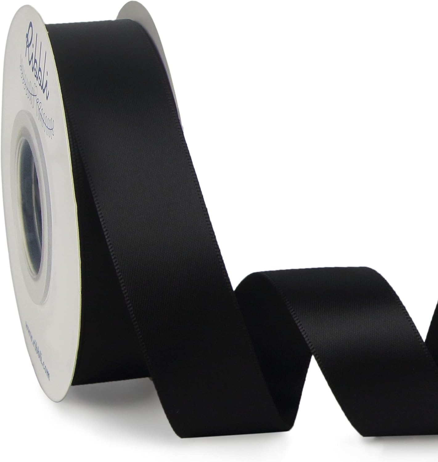 Ribbli Double Faced White Satin Ribbon,3/8” x Continuous 25 Yards,Fabric Ribbon use for Bows Bouquet,Gift Wrapping,Floral Arrangement