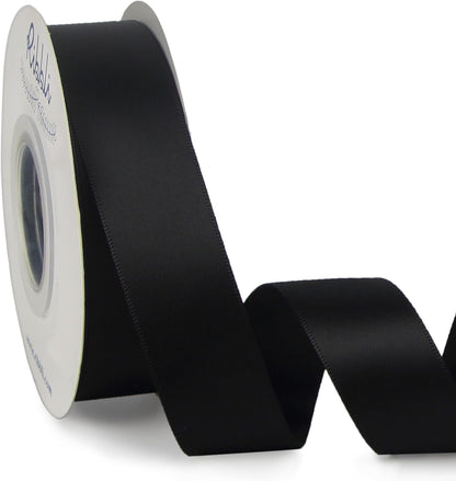 Ribbli Double Faced White Satin Ribbon,3/8” x Continuous 25 Yards,Fabric Ribbon use for Bows Bouquet,Gift Wrapping,Floral Arrangement