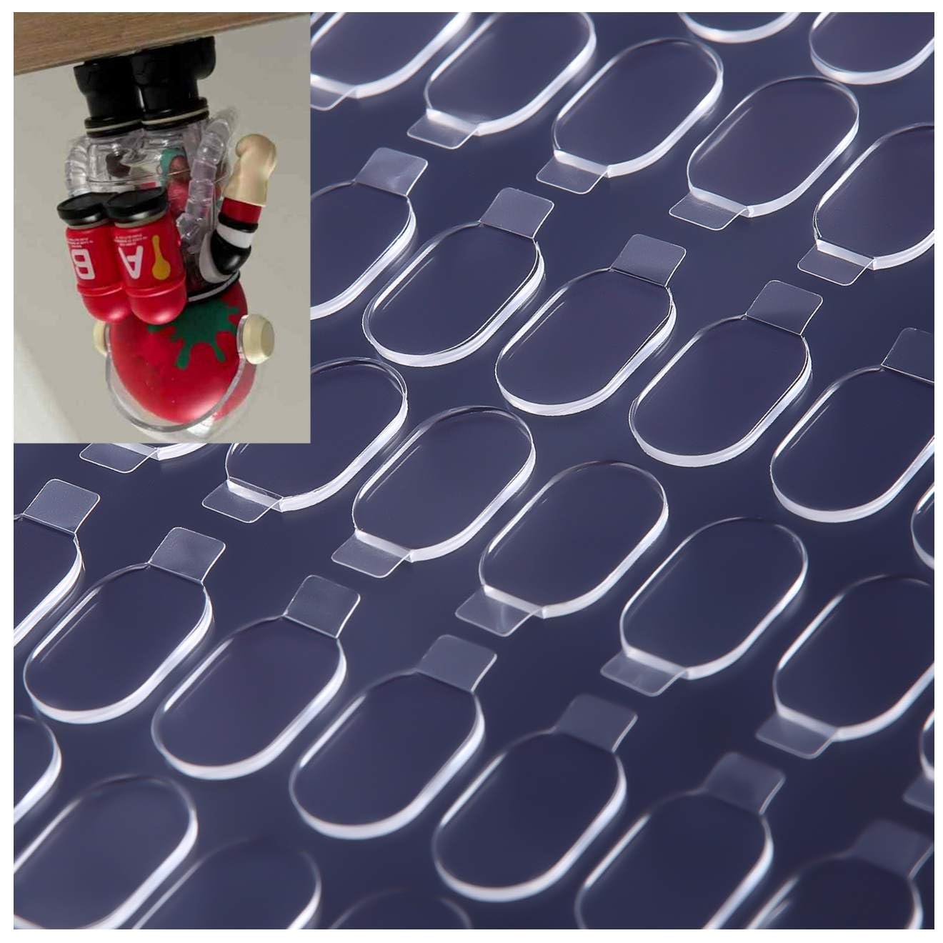 Clear Glue Dots Removable Sticky Tack, Waterproof Poster Putty Double Sided Dots for Party Decoration Picture (100, 0.39'' * 0.79'' Rectangle)