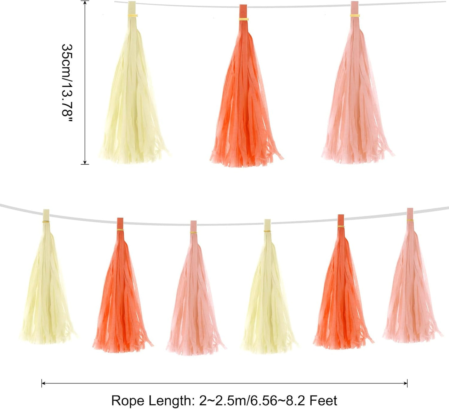 MECCANIXITY 15Pcs Light Blue Tassel Garland Banner with Rope Tissue Paper Tassels Party DIY Kits for Anniversary Wedding Birthday Party