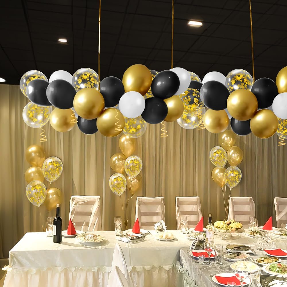 Gold Confetti Balloons, 50 Pcs 12 Inch, Glitter Gold Confetti Party Balloons, Party Decorations, Birthday Wedding Baby Shower Party Balloons Decorations