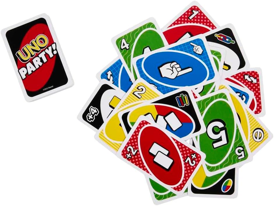 Mattel,UNO Party Card Game-Larger Groups! Wilder Rules! Faster Fun!