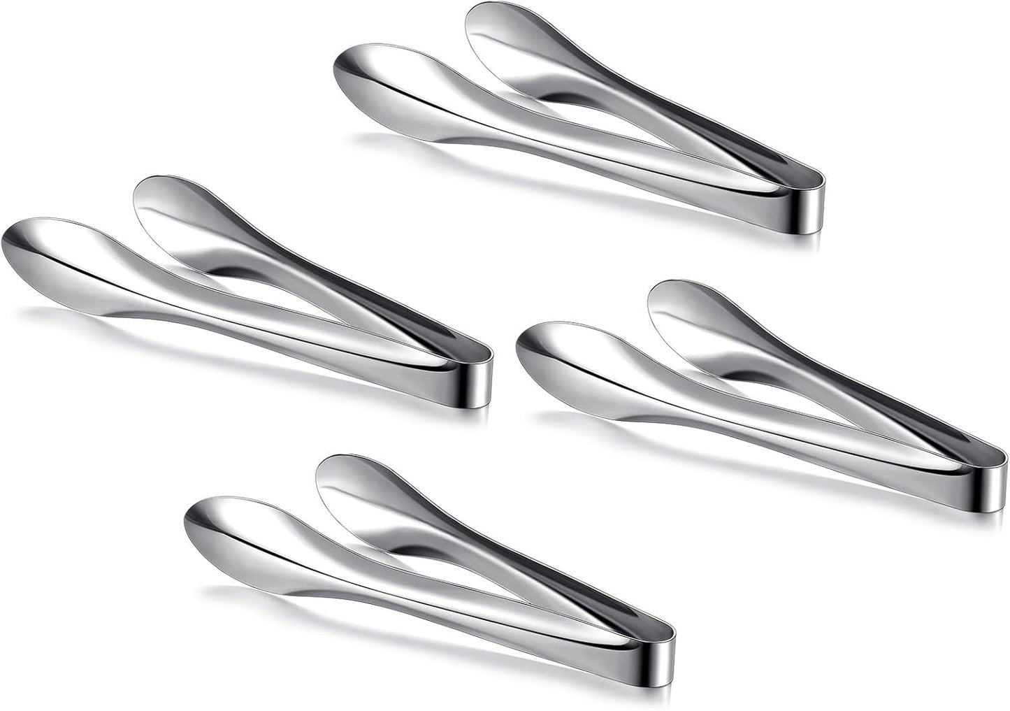 2 Pack Polished Stainless Steel Serving Tongs 9 and 12 Inch Metal Food Silver Tong for Buffet Salad BBQ Grilling Heavy Duty Kitchen Utensils for Cooking Catering Wedding Party