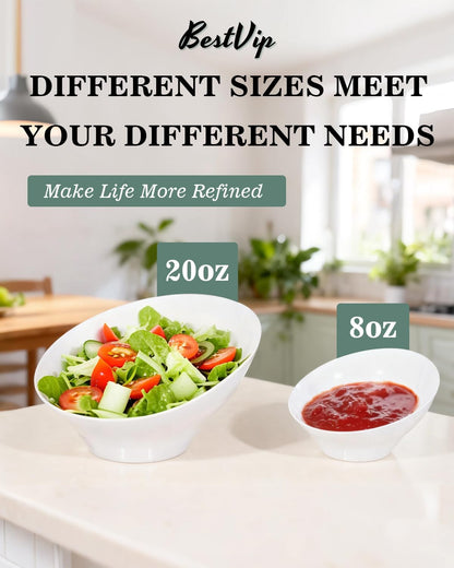 BESTVIP 54oz Clear Plastic Serving Bowls for Party - 12 Pack Angled Disposable Serving Bowls, Party for Chips, Snacks, Fruit, Salad - Bowls for Parties, Daily Use, Catering, Christmas