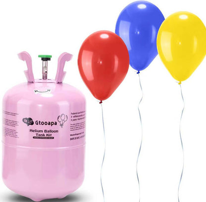 Helium Gas 13.4L Tank up to 50 Latex Balloons 1-Box, Helium Tank for Balloons at Home Latex Balloons and Ribbons Included